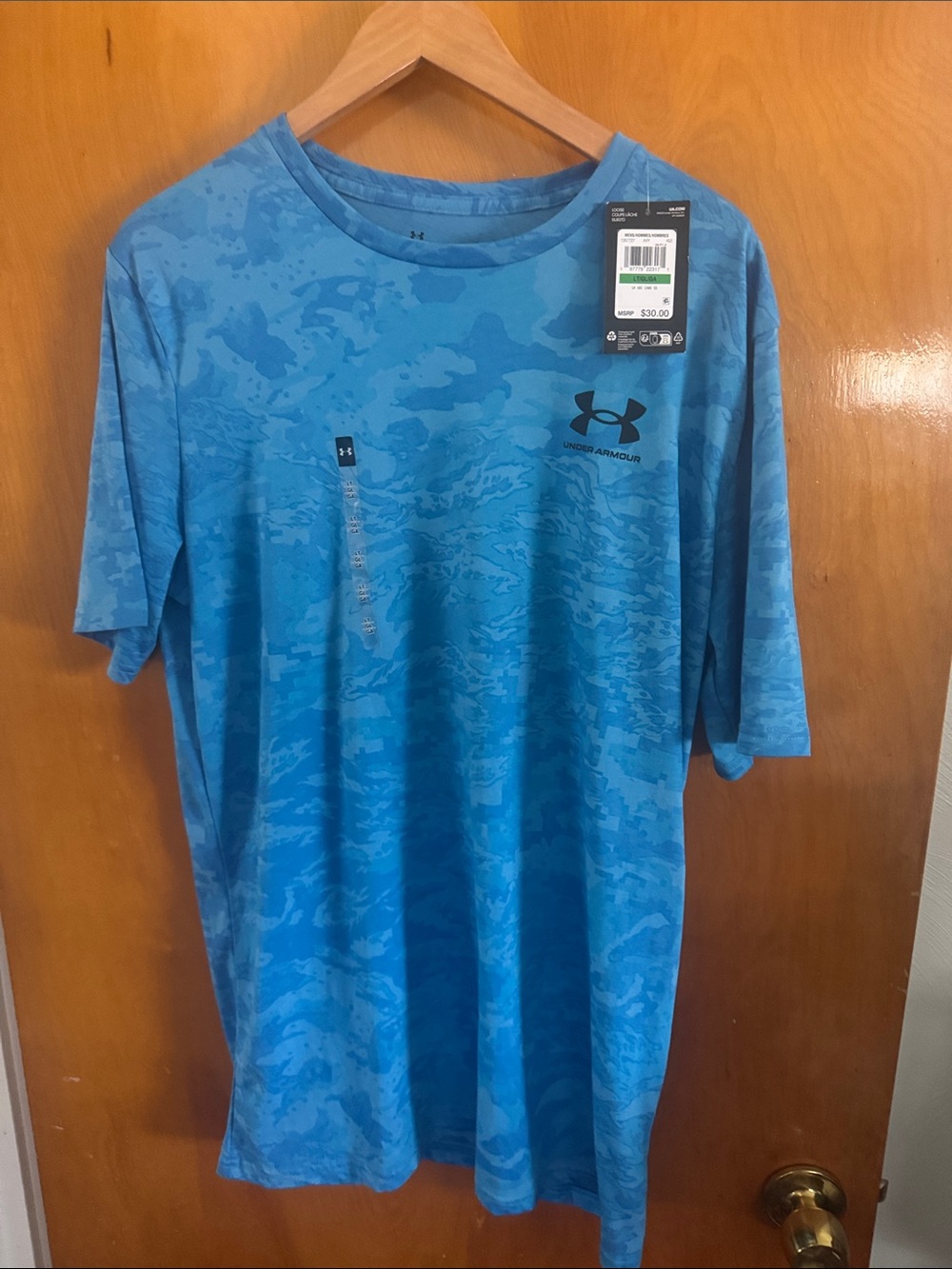 Under Armour Tshirt Mens Large Tall Blue Camo